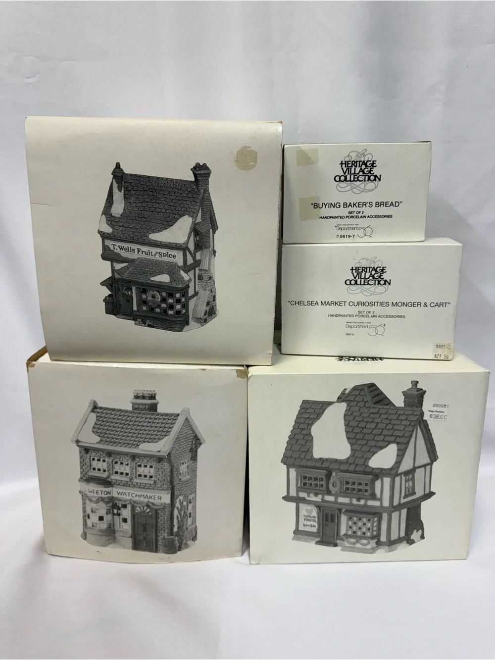 Department 56 Dickens Village Lot Tudbury Printer T Wells Weeton + accessories